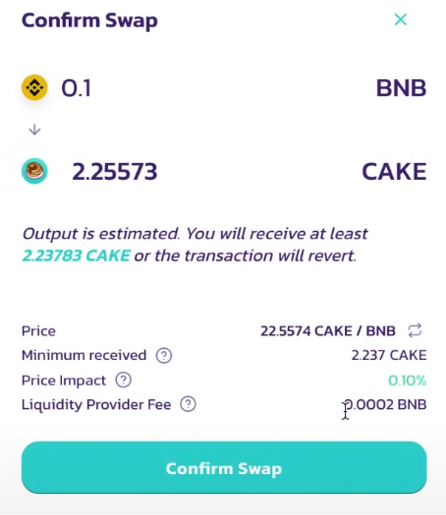 PancakeSwap Confirmation