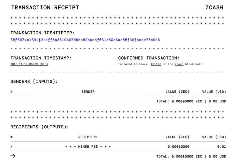 transaction receipt