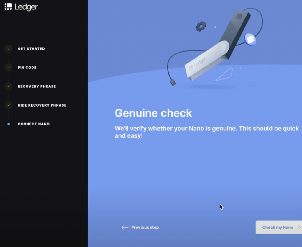 ledger nano x verification