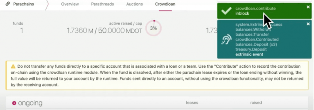 transaction parachains