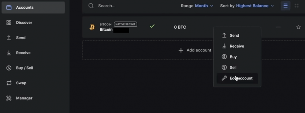 ledger edit account