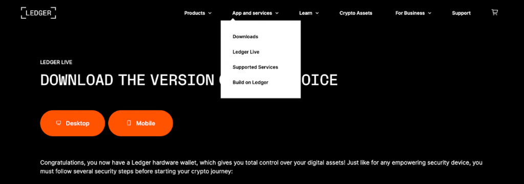 ledger desktop app