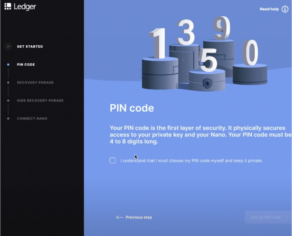 ledger pin code