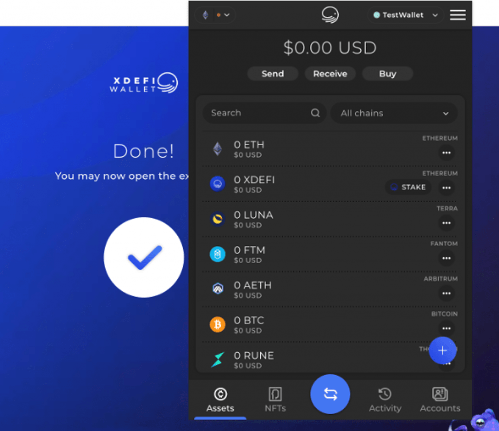xdefi wallet account
