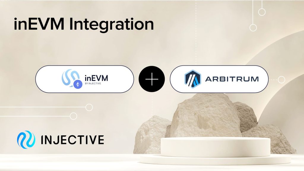 6. A graphic showing the integration between Injective's inEVM and Arbitrum, symbolizing cross-chain functionality.