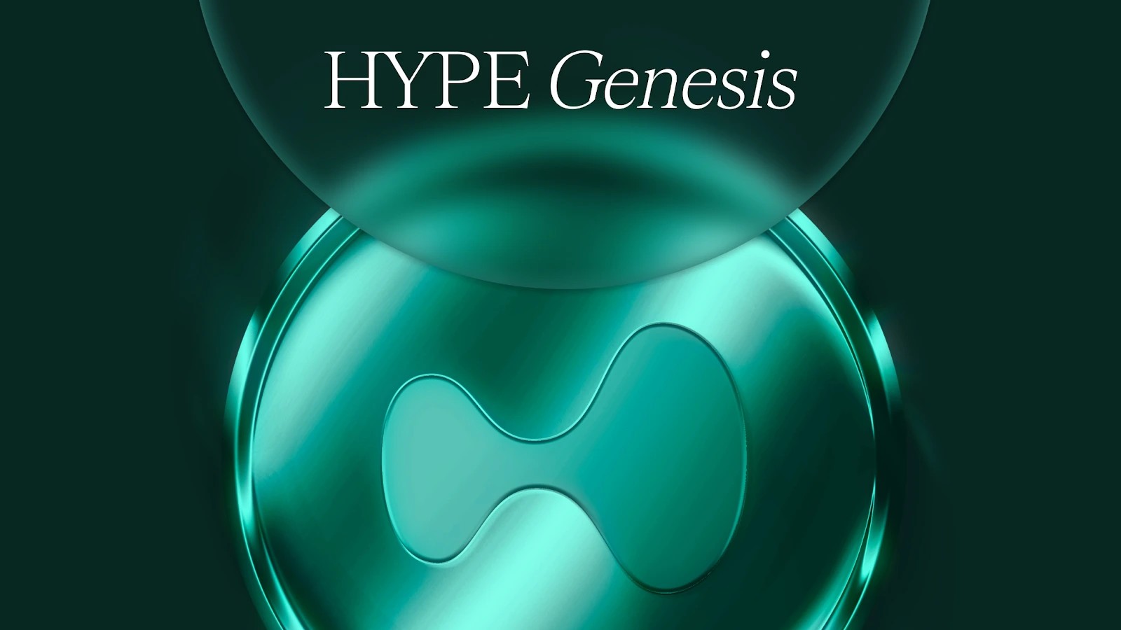 1. Abstract green glowing coin design with text HYPE Genesis, representing the launch of the HYPE token ecosystem.