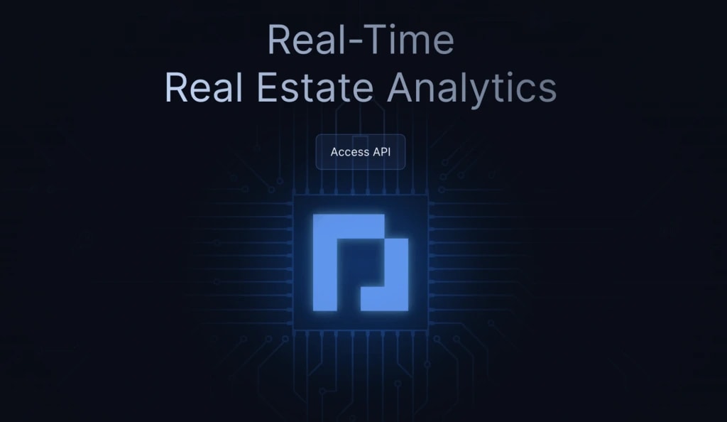 5. Image featuring Parcl’s real-time analytics platform with an API access option for real estate data.