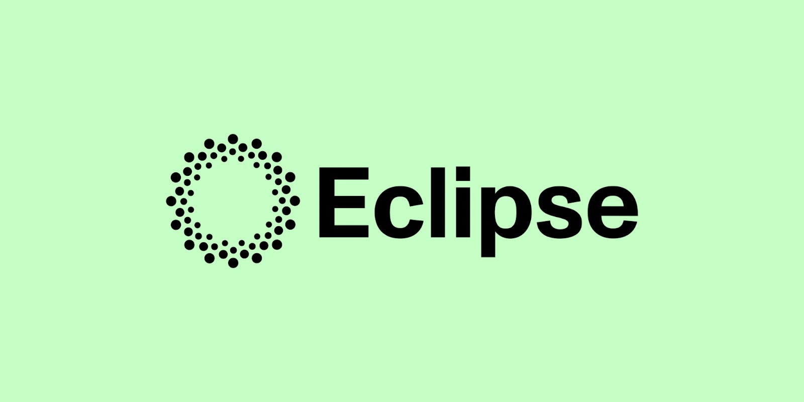 1. Eclipse logo with a circular dotted design on a light green background, representing the brands identity and visual theme.