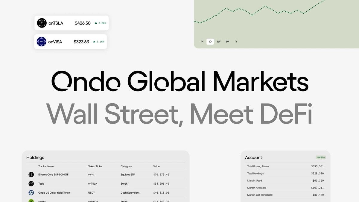 2. Ondo Global Markets introduces tokenized stocks and ETFs, bridging Wall Street with DeFi, offering seamless access to real-world assets on-chain