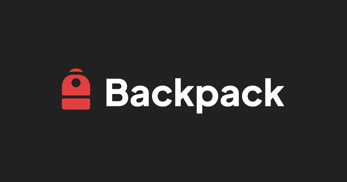 3. Backpack logo featuring a red backpack icon and bold white text on a dark background, representing the brands identity and platform.